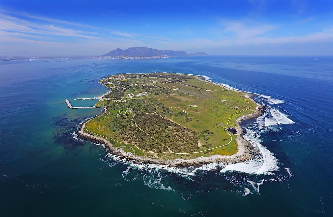 Aerial shot of Robben Island